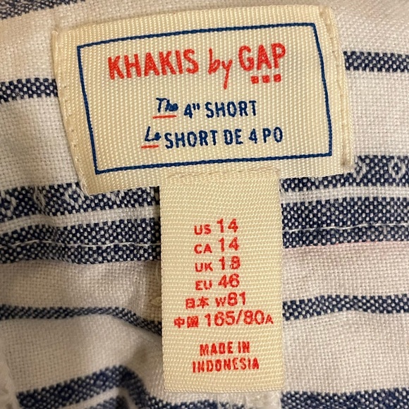 Striped Khakis by GAP Shorts / Size 14 / “The 4 inch short” / good condition - Picture 3 of 3
